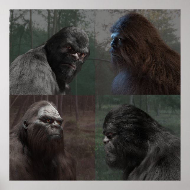 POSTER COLAGEM DE BIGFOOT SASQUATCH (Frente)