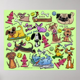 Poster Colagem de Cachorros