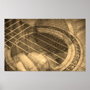 Póster Colagem de cantores de guitarra