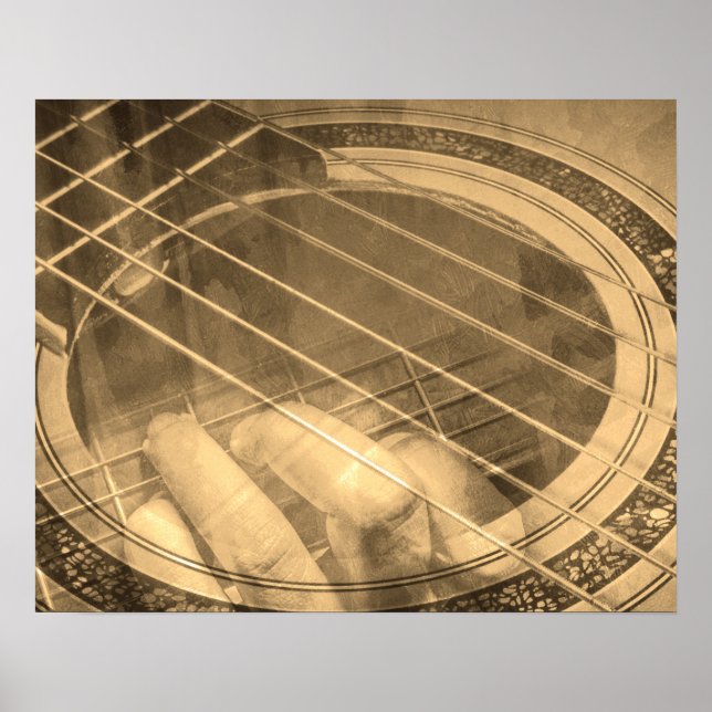 Poster Colagem de cantores de guitarra (Frente)