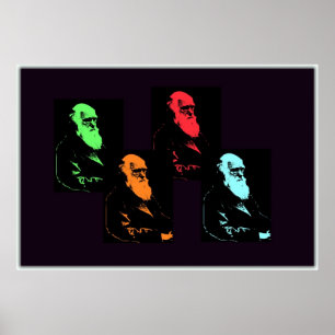 Poster Colagem de Charles Darwin