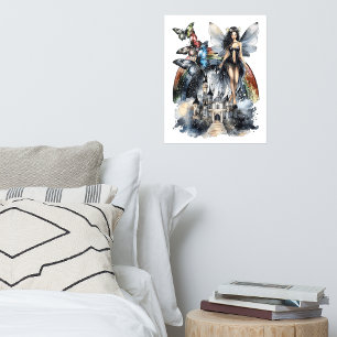 Póster Colagem de conto de fadas