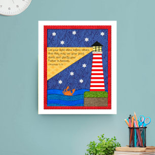 Poster Colagem de Farol com Caranguejo Inspiracional