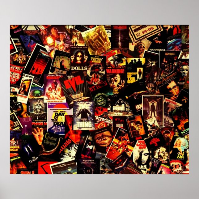 Poster Colagem de Filmes de Horror (Frente)