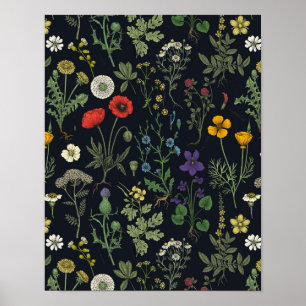 Poster Colagem de flores silvestres