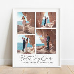Poster Colagem de Foto do Melhor Dia de Todos os Recém-ca<br><div class="desc">Este design imprimiu a opção Adicionar seu próprio melhor dia de todos os recém-casados Impressão de Colagem de Fotos de Casamento 4 que pode ser personalizado com seu texto. Clique no botão "Personalizar" e use nossa ferramenta design para modificar este modelo. Veja a Design de Arte Gráfica para outros produtos...</div>
