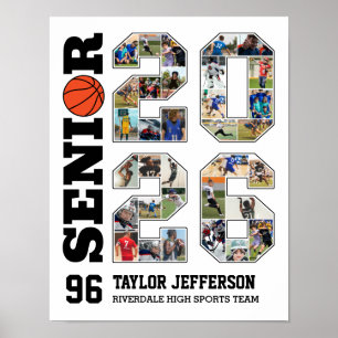 Poster Colagem de Foto Esportiva da Equipe de Basquete Sê