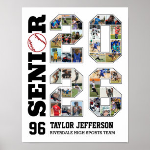 Poster Colagem de Foto Esportiva da Equipe de Beisebol Sê