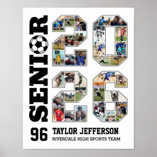 Poster Colagem de Foto Esportiva da Equipe de Futebol Sen
