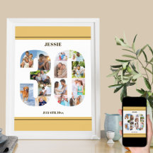 Colagem de Foto Número 30 aniversário de 30 anos N