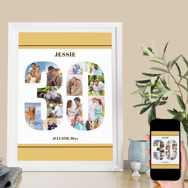 Poster Colagem de Foto Número 30 aniversário de 30 anos N (Criador carregado)