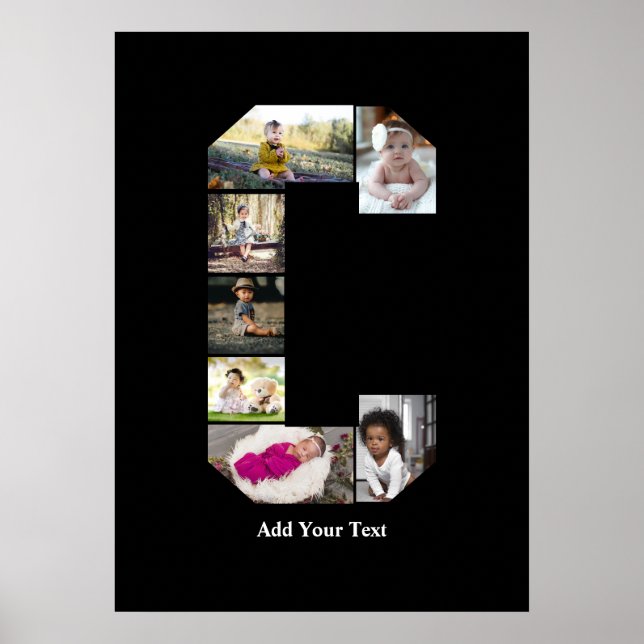 Poster Colagem de Fotografias com design Carta C (Frente)