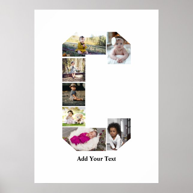 Poster Colagem de Fotografias com design Carta C (Frente)