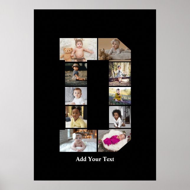 Poster Colagem de Fotografias com design Carta D (Frente)