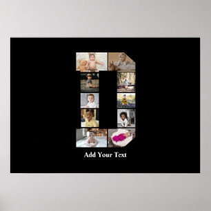 Poster Colagem de Fotografias com design Carta D