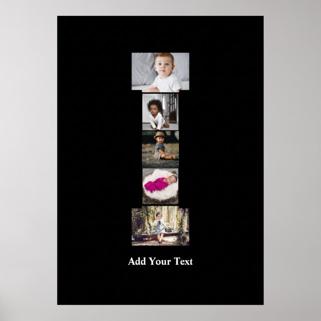 Poster Colagem de Fotografias com design Carta I (Frente)