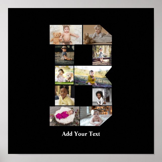 Poster Colagem de Fotografias com design Letra B (Frente)