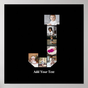 Poster Colagem de Fotografias com design Letra J