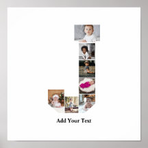 Colagem de Fotografias com design Letra J