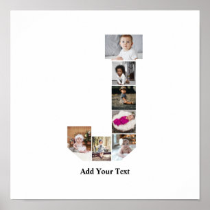 Poster Colagem de Fotografias com design Letra J