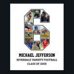 Poster Colagem de Fotografias da Equipe Esportiva do Joga<br><div class="desc">Colagem personalizada de fotos para o jogador número 6. Este presente personalizável de fotos é perfeito para mais velho noite, banquete de prêmio esportivo ou presente de aniversário para seu filho, filha ou estudante atleta. É uma forma excelente de mostrar momentos e memórias de preciosos de seus jogos esportivos. O...</div>