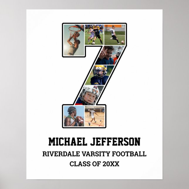 Poster Colagem de Fotografias da Equipe Esportiva do Joga (Frente)