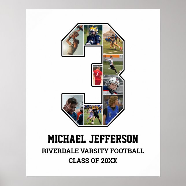 Poster Colagem de Fotografias da Equipe Esportiva do Joga (Frente)