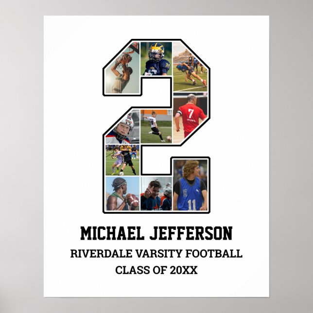 Poster Colagem de Fotografias da Equipe Esportiva do Joga (Frente)