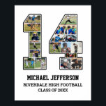 Poster Colagem de Fotografias da Equipe Esportiva do Mais<br><div class="desc">Colagem personalizada de fotos para o jogador número 14. Este presente personalizável de fotos é perfeito para mais velho noite, banquete de prêmio esportivo ou presente de aniversário para seu filho, filha ou estudante atleta. É uma forma excelente de mostrar momentos e memórias de preciosos de seus jogos esportivos. O...</div>