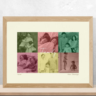 Poster Colagem de Fotografias da Família de Estilos de po