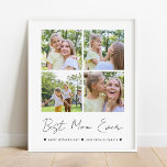 Poster Colagem de Fotografias da Melhor Mãe Moderna do Di<br><div class="desc">Design moderno e elegante imprimiu Adicionar a sua melhor mãe Poster de Colagem de Fotografias do Dia de as mães 4 que pode ser personalizado com o seu texto. Veja a Design de Arte Gráfica para outros produtos que combinam com este design!</div>