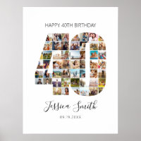 Colagem de Fotografias de aniversário de 40 anos
