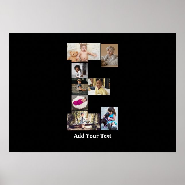 Poster Colagem de Fotografias Design Carta E (Frente)