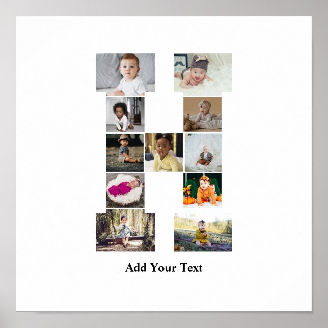 Poster Colagem de Fotografias design Letra H (Frente)