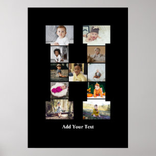 Poster Colagem de Fotografias design Letra H