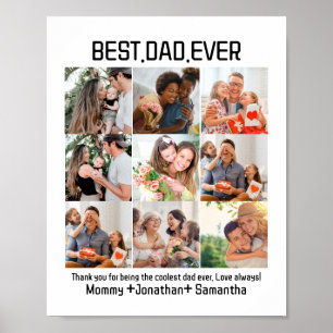 Poster Colagem de Fotografias do Melhor Pai Do Dia de os