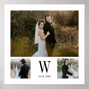 Poster Colagem de Fotografias do Monograma Personalizado 