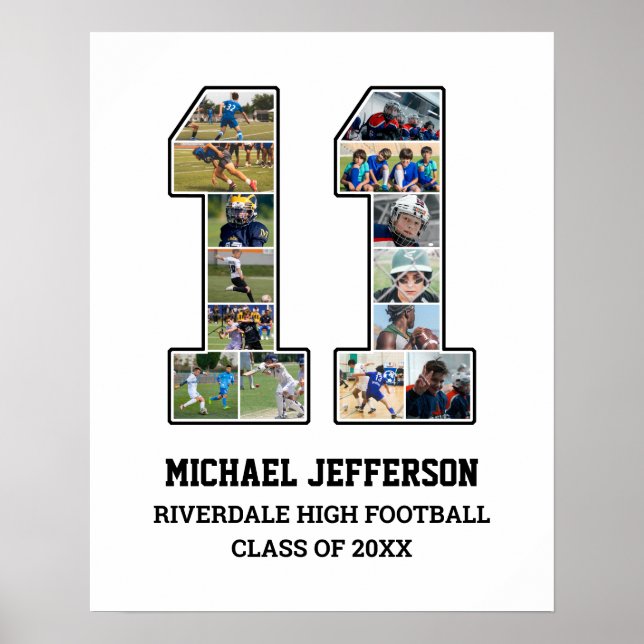 Poster Colagem de Fotografias do Player Número 11 da Equi (Frente)