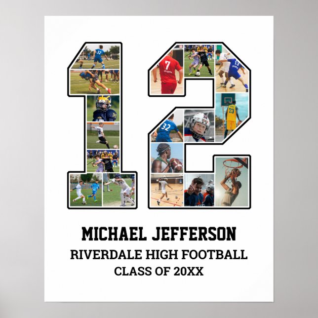 Poster Colagem de Fotografias do Player Número 12 da Equi (Frente)