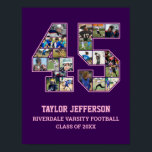 Poster Colagem de Fotografias do Player Número 45 da Equi<br><div class="desc">Colagem personalizada de fotos para o jogador número 45. Este presente personalizável de fotos é perfeito para mais velho noite, banquete de prêmio esportivo ou presente de aniversário para seu filho, filha ou estudante atleta. É uma forma excelente de mostrar momentos e memórias de preciosos de seus jogos esportivos. O...</div>