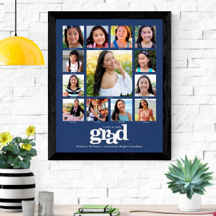 Poster Colagem de Fotografias K-12 Moderna Azul Negrito