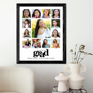 Poster Colagem de Fotografias K-12 Moderna - Branco Preto