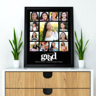 Poster Colagem de Fotografias K-12 Moderna Negra Negra