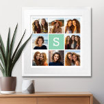 Póster Colagem de Fotografias Monograma Personalizado, Po<br><div class="desc">Você pode usar fotos do Instagram para este design. Use 8 fotos quadradas para criar um presente exclusivo e pessoal. Ou você pode ficar com o filhote hipster e fazer uma moda. Se precisar ajustar as fotos,  clique na ferramenta personalizar para fazer alterações.</div>