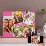 Poster Colagem de Fotografias Personalizada 5 Rosa<br><div class="desc">Poster cor-de-rosa alegre com seu próprio nome e fotos. Esta colagem personalizada de fotos inclui 5 de suas fotos favoritas, enquadradas com bordas brancas e colocadas sobre um fundo rosa. O modelo está configurado para você adicionar suas fotos, assim como seu nome, que está escrito em tipografia de scripts brancos....</div>