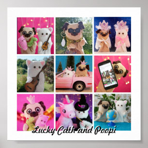 Poster Colagem de Fotografias Personalizadas Simples Na m