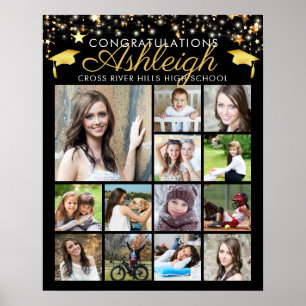 Poster Colagem de Fotografias Preto Dourado Script 15 de 