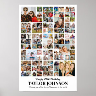 Poster Colagem de Fotos 100 Imagens 12x18 16x24 20x30 24x