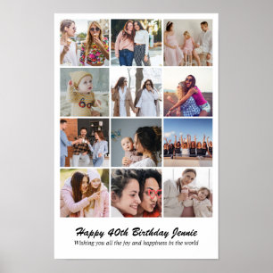 Poster Colagem de Fotos 12 Imagens 12x18 16x24 20x30 24x3