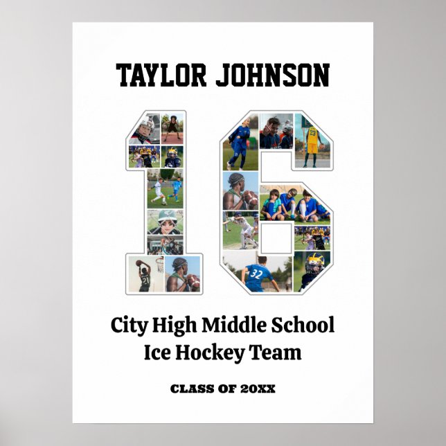 Poster Colagem de Fotos 16 do Leitor de Graduação Escolar (Frente)